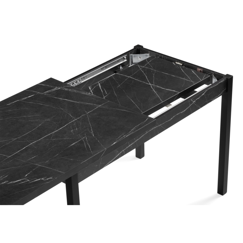 Деревянный стол Центавр 120(160)х70х76 файерстоун / черный матовый