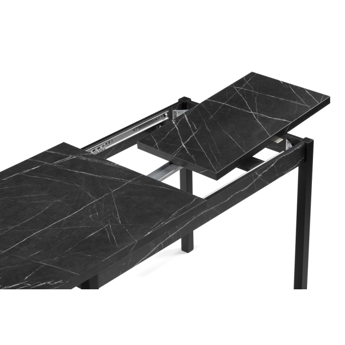 Деревянный стол Центавр 120(160)х70х76 файерстоун / черный матовый