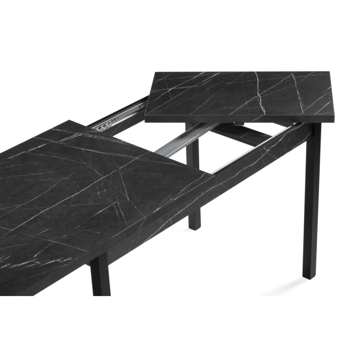 Деревянный стол Центавр 120(160)х70х76 файерстоун / черный матовый