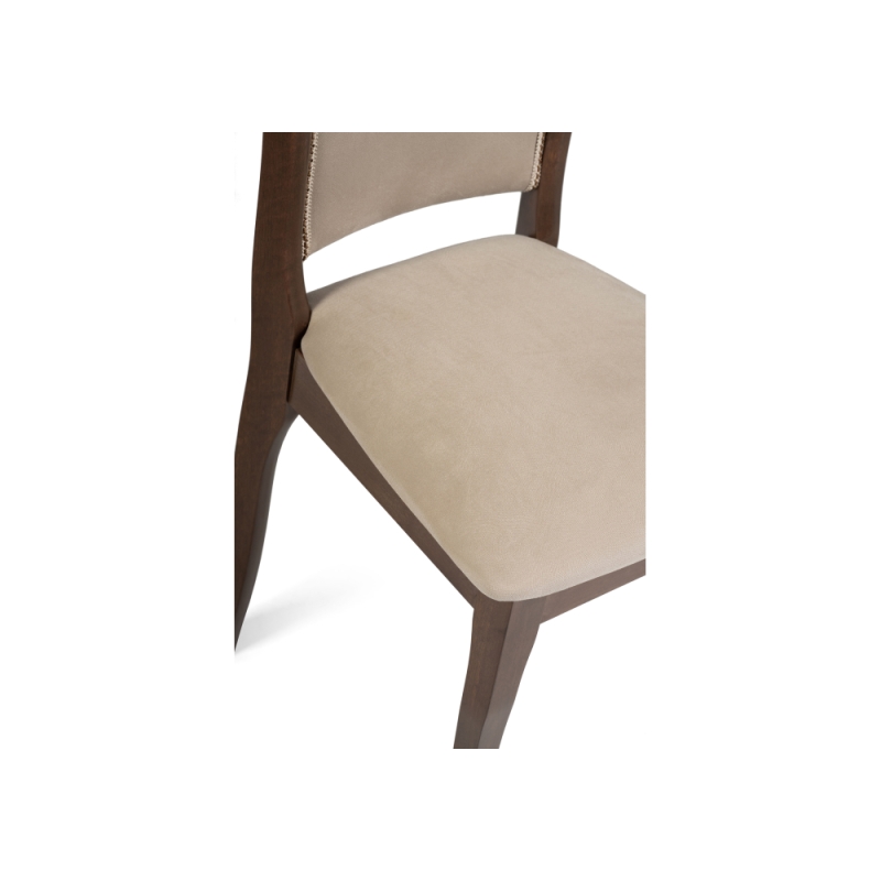 Стул деревянный Санати сливочный раф / темный орех