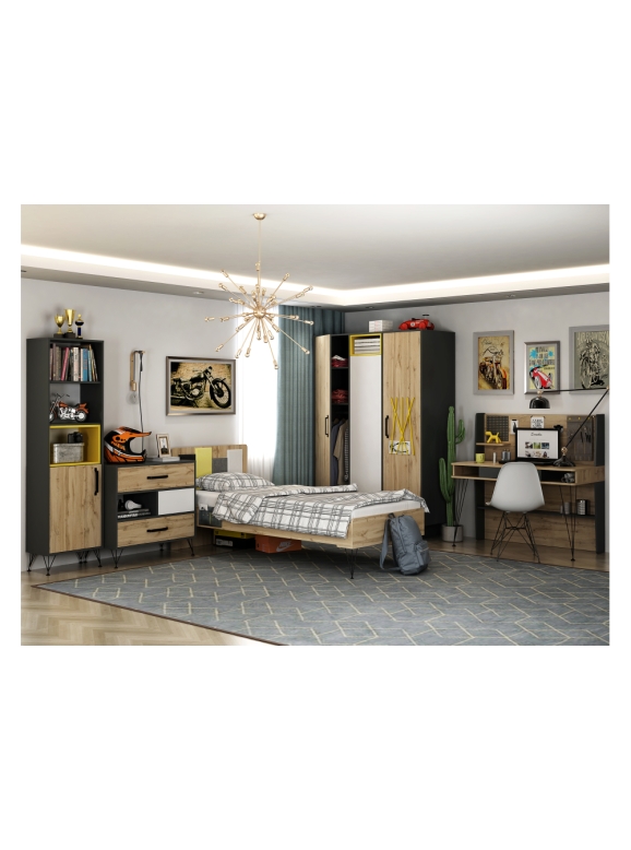 Детская комната Нобира антрацит / дуб ирландский комплектация 2