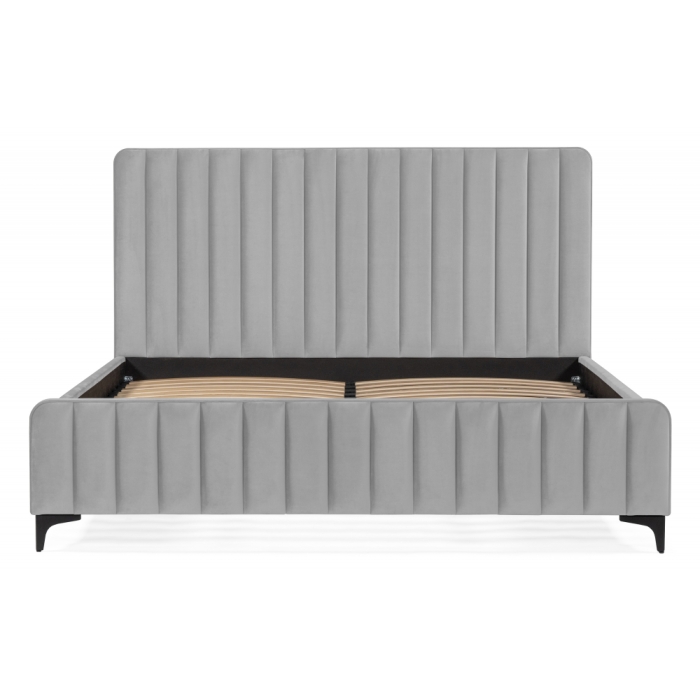 Двуспальная кровать Амелия 160х200 без ПМ светло-серая