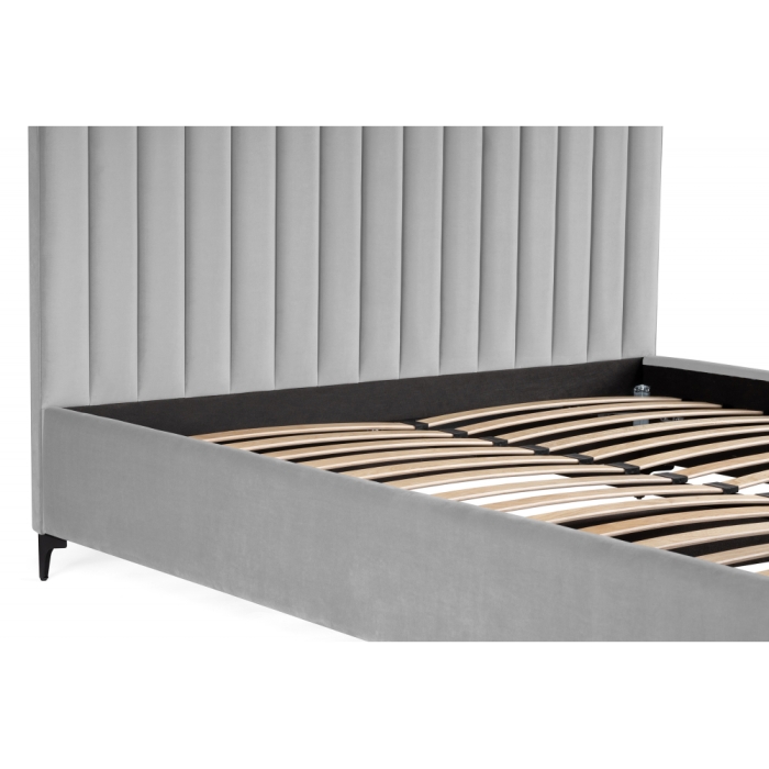 Двуспальная кровать Амелия 160х200 без ПМ светло-серая