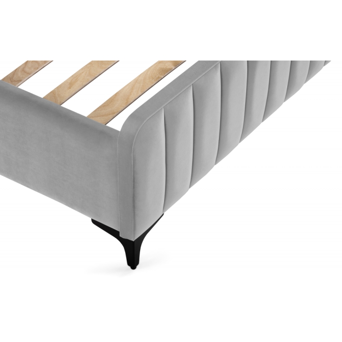 Двуспальная кровать Амелия 160х200 без ПМ светло-серая