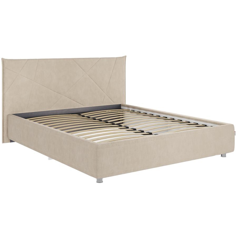 Двуспальная кровать Бест 160х200 велюр капучино с основанием