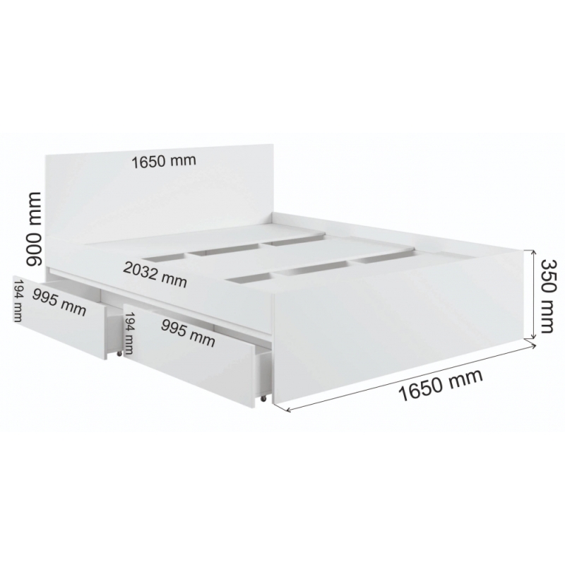 Двуспальная кровать Мадера 160х200 белый