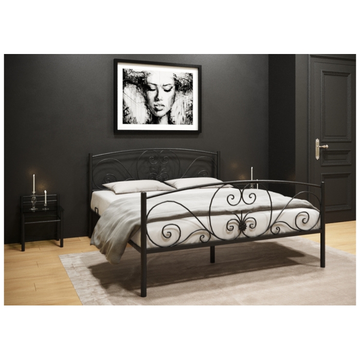 Двуспальная кровать Нерика 180х200 черная