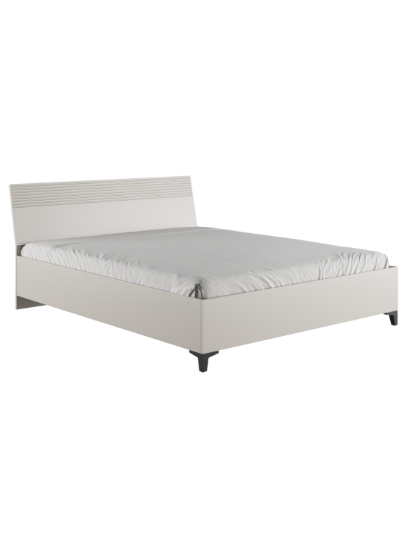 Двуспальная кровать Ника 160х200 с основанием дсп бежевый мат-05 / кашемир