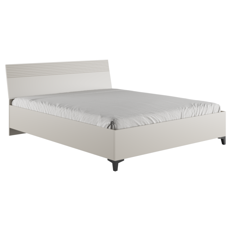 Двуспальная кровать Ника 160х200 с основанием дсп бежевый мат-05 / кашемир