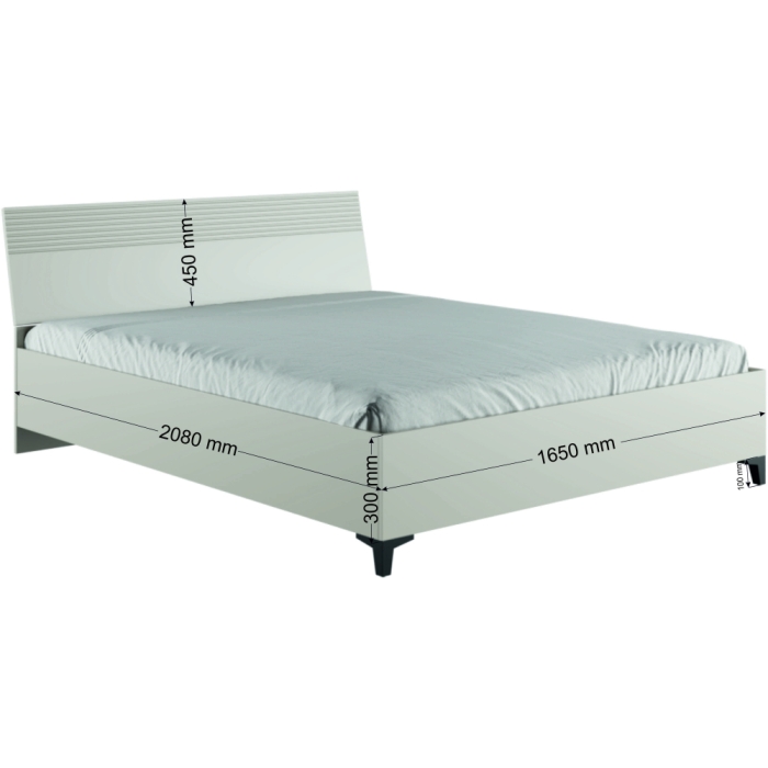 Двуспальная кровать Ника 160х200 с основанием дсп бежевый мат-05 / кашемир