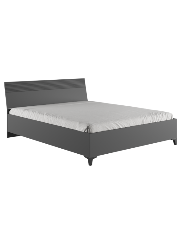 Двуспальная кровать Ника 160х200 с основанием дсп эйхория QR-17 / графит