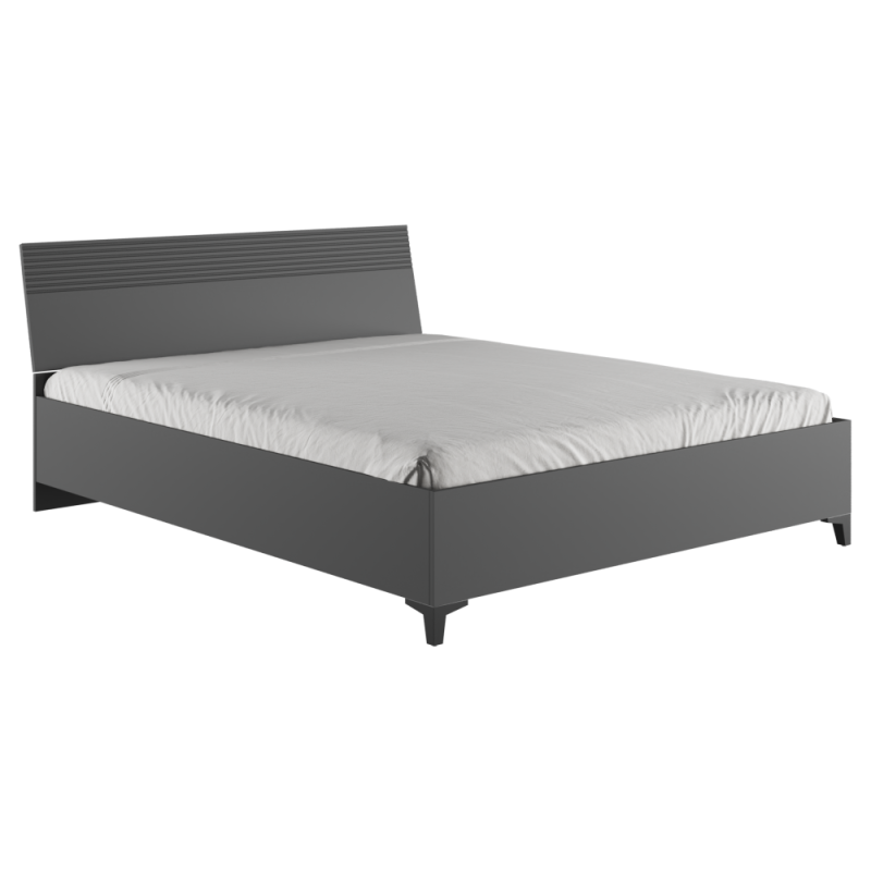 Двуспальная кровать Ника 160х200 с основанием дсп эйхория QR-17 / графит