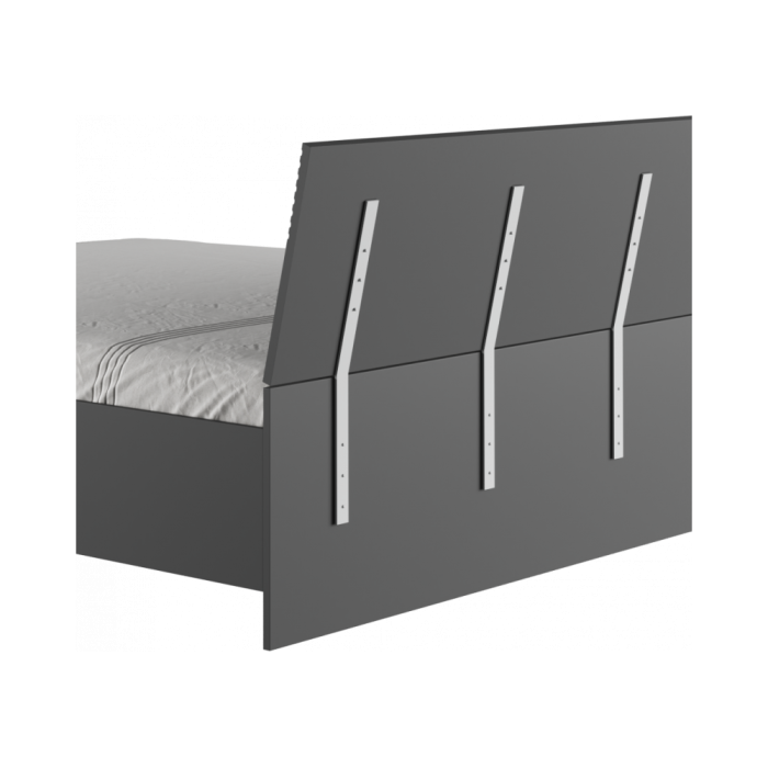 Двуспальная кровать Ника 160х200 с основанием дсп эйхория QR-17 / графит