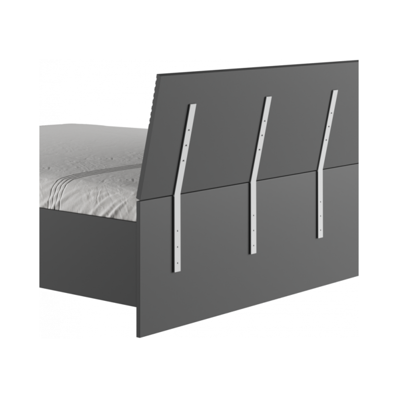 Двуспальная кровать Ника 160х200 с основанием дсп эйхория QR-17 / графит