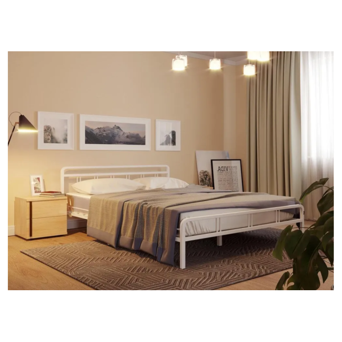 Двуспальная кровать Рейк 160х200 белая