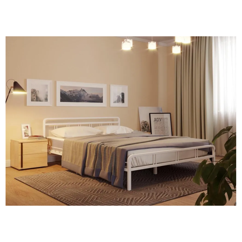 Двуспальная кровать Рейк 160х200 белая