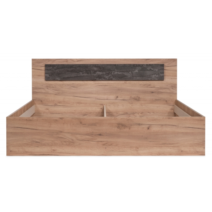 Двуспальная кровать Taika 160х200 дуб золотой / камень темный