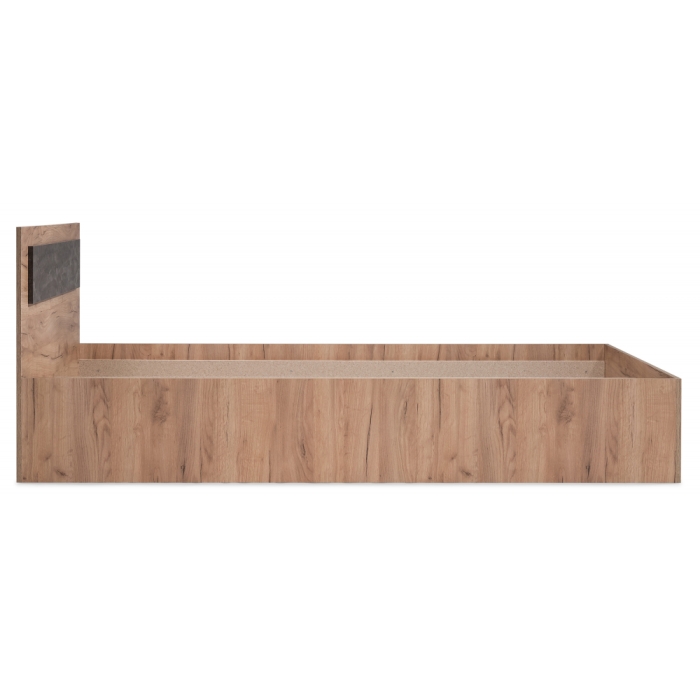 Двуспальная кровать Taika 160х200 дуб золотой / камень темный