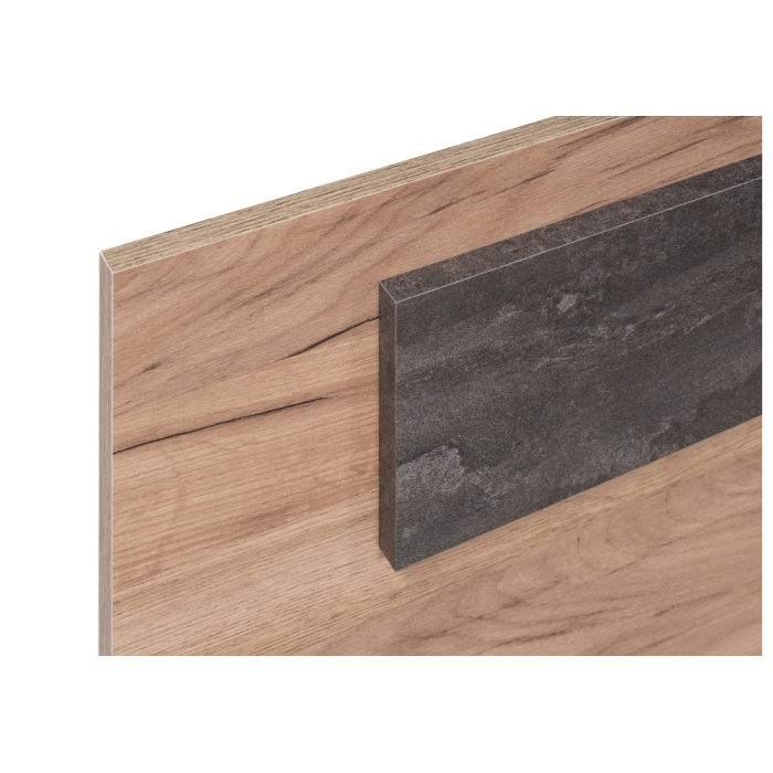 Двуспальная кровать Taika 160х200 дуб золотой / камень темный