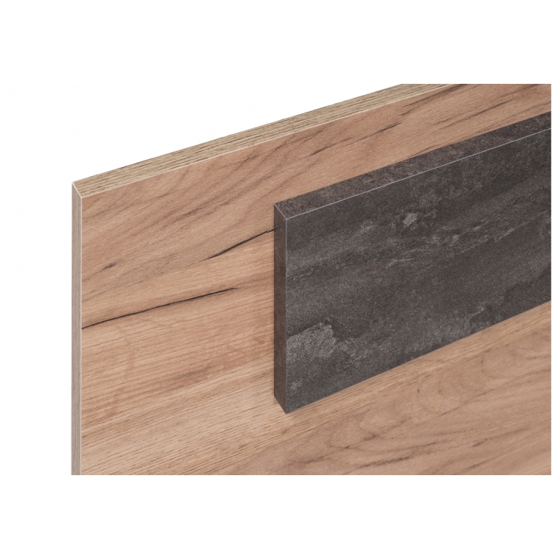 Двуспальная кровать Taika 160х200 дуб золотой / камень темный