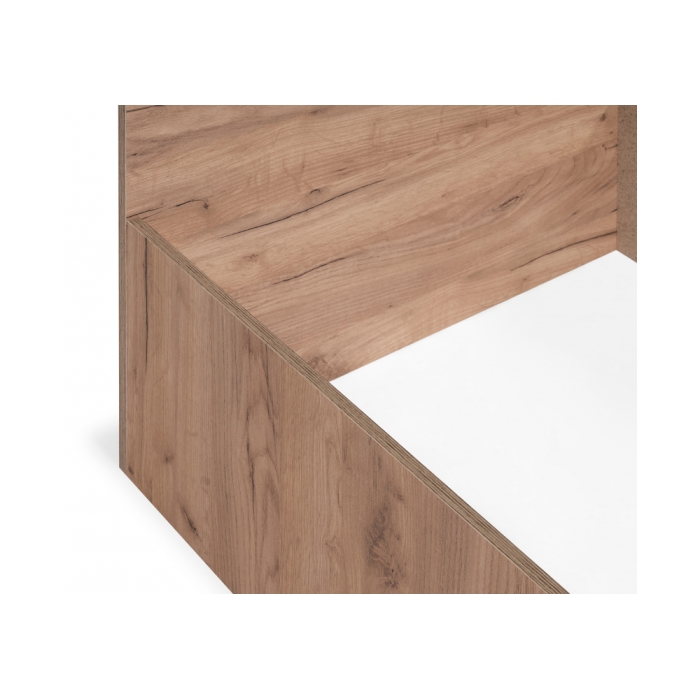 Двуспальная кровать Taika 160х200 дуб золотой / камень темный