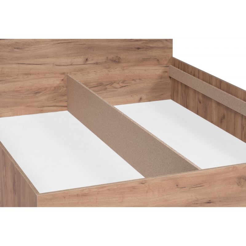 Двуспальная кровать Taika 160х200 дуб золотой / камень темный