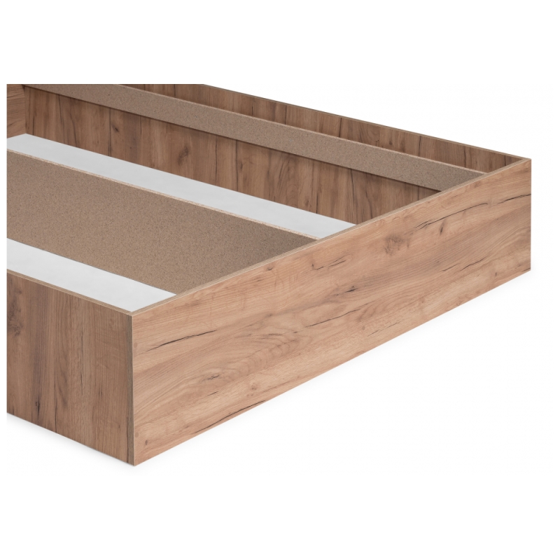 Двуспальная кровать Taika 160х200 дуб золотой / камень темный