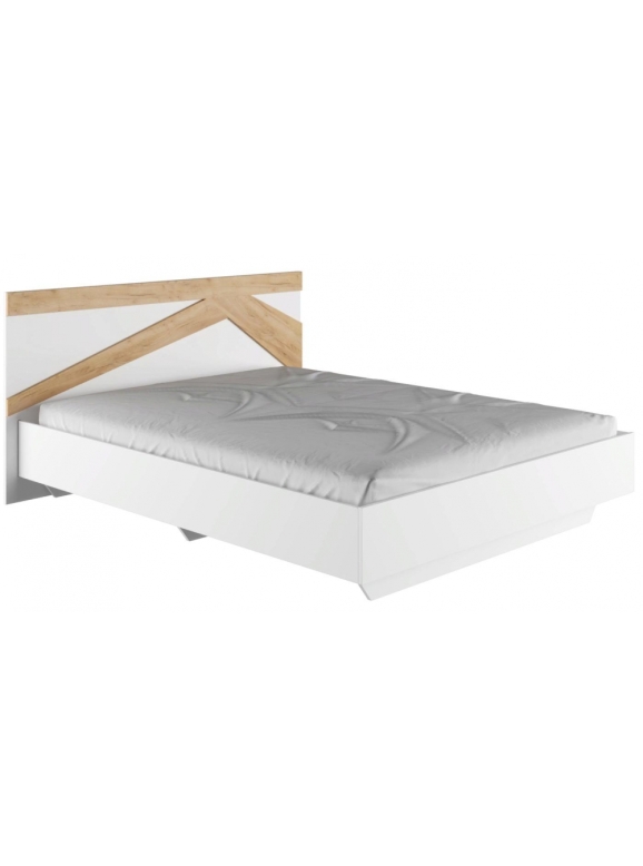 Двуспальная кровать Теодора 160х200 белый / крафт золотой