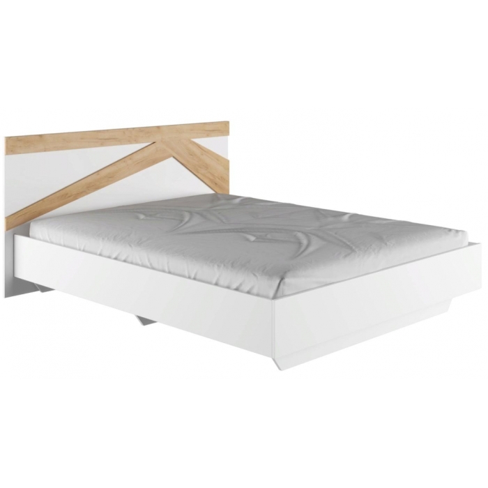 Двуспальная кровать Теодора 160х200 белый / крафт золотой