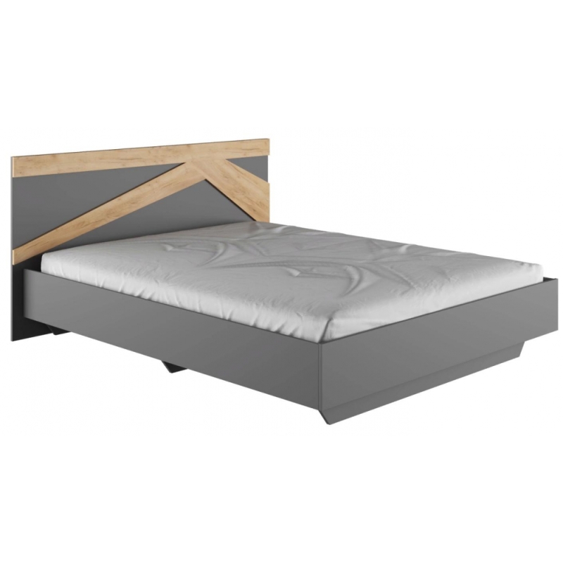 Двуспальная кровать Теодора 160х200 графит / крафт золотой