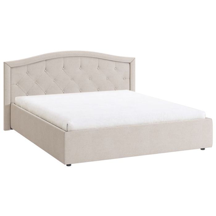 Двуспальная кровать Верона 2 160х200 с ПМ велюр крем