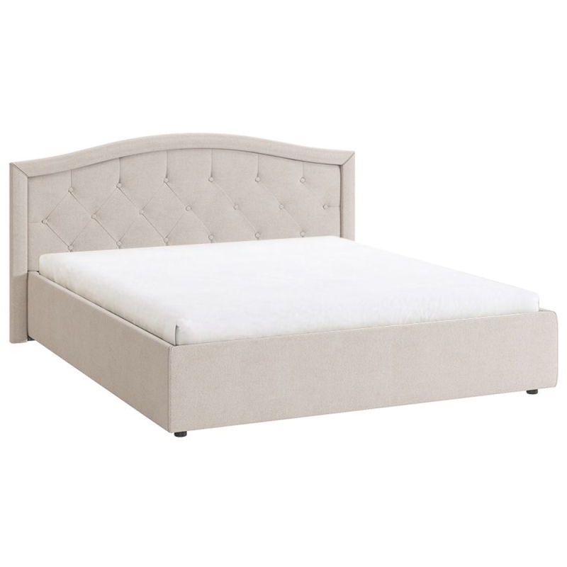 Двуспальная кровать Верона 2 160х200 с ПМ велюр крем