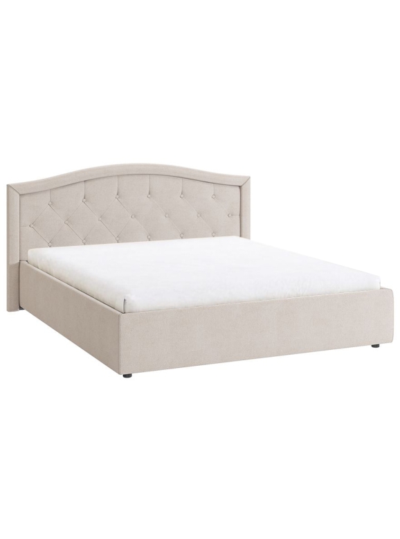 Двуспальная кровать Верона 2 160х200 велюр крем с основанием