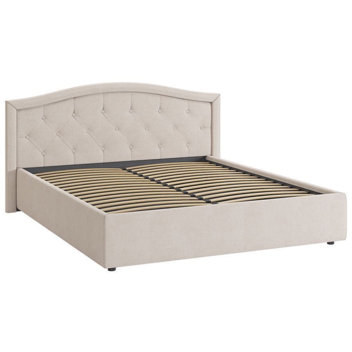 Двуспальная кровать Верона 2 160х200 велюр крем с основанием