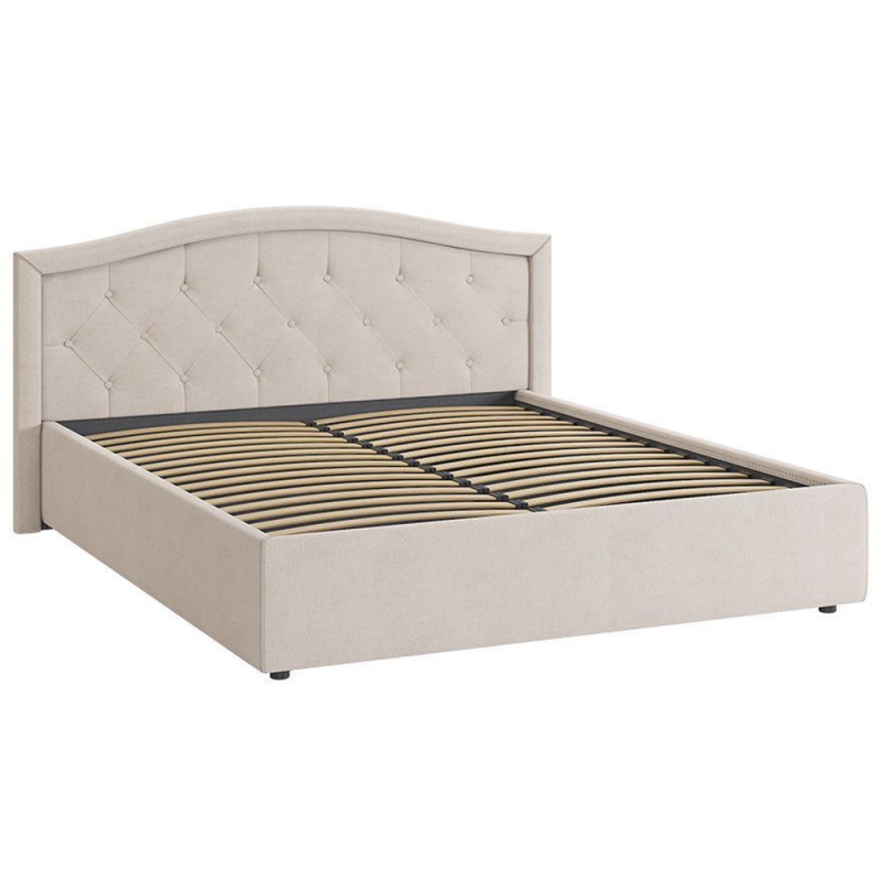 Двуспальная кровать Верона 2 160х200 велюр крем с основанием