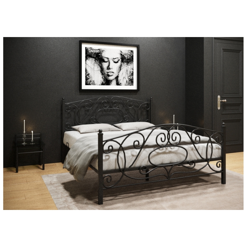 Двуспальная кровать Викси 180х200 черная