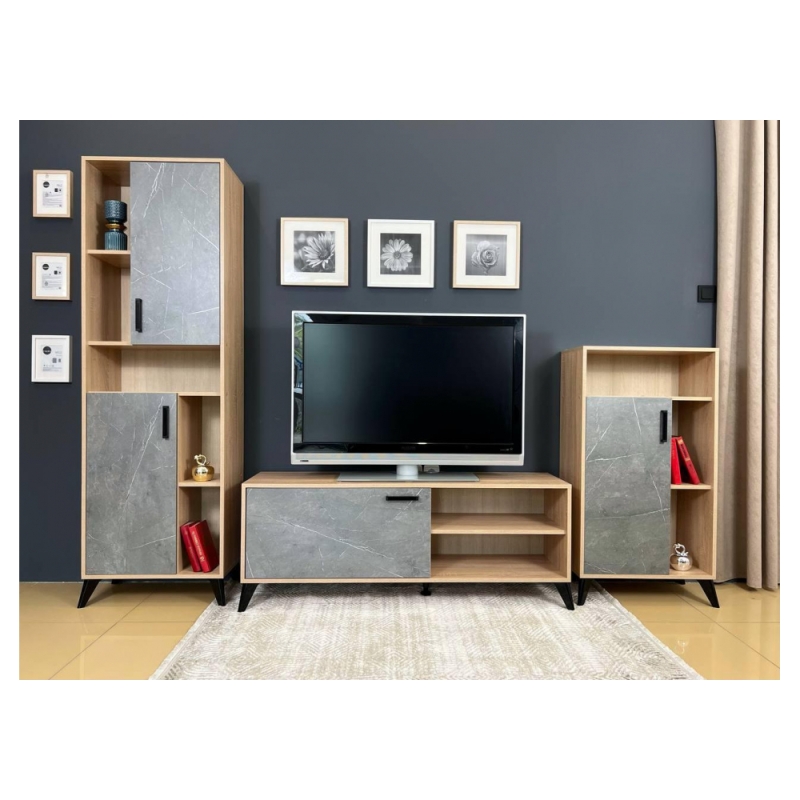 Готовая гостиная Алди дуб сонома / каспий темный