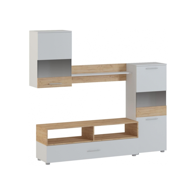 Готовая гостиная Алваро белая / дуб золотой