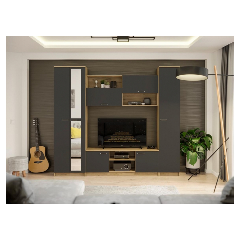 Готовая гостиная Бертелена дуб крафт серый / антрацит
