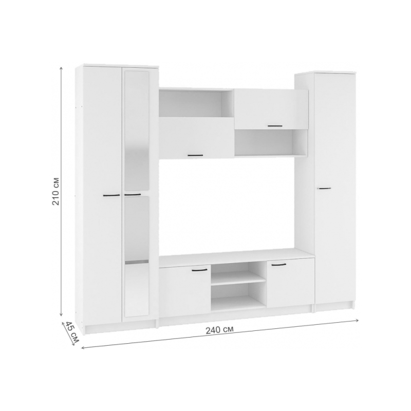 Готовая гостиная Бертелена дуб крафт серый / антрацит