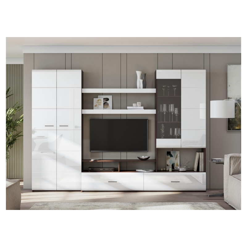 Готовая гостиная Jimenez дуб венге / белый глянец