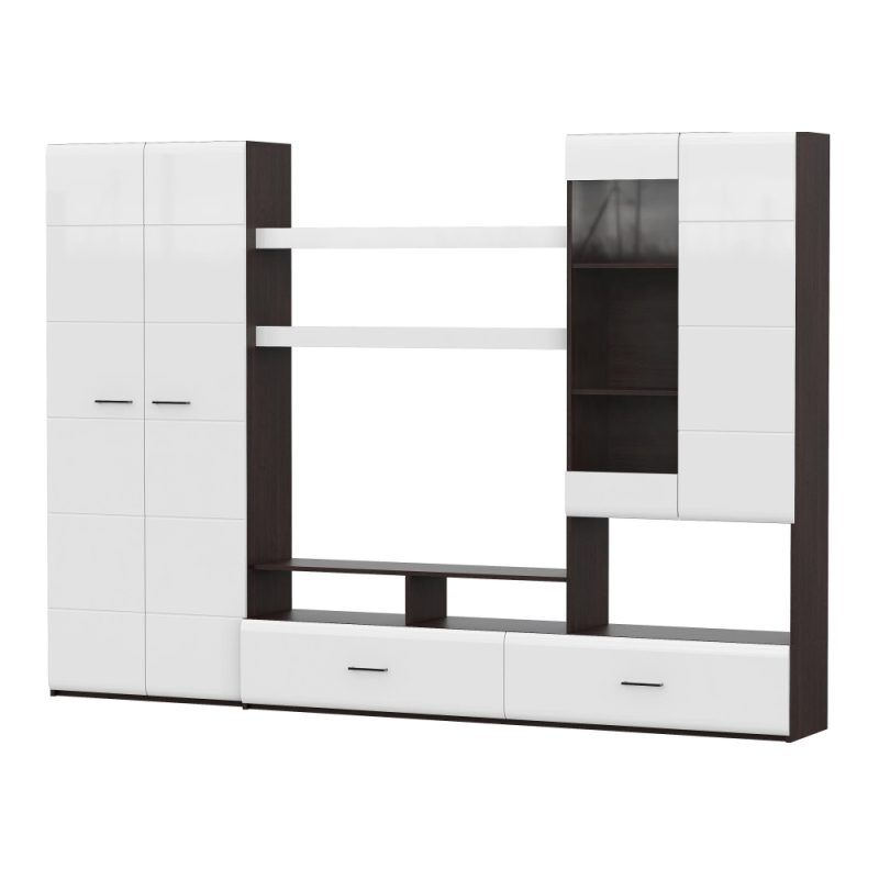 Готовая гостиная Jimenez дуб венге / белый глянец