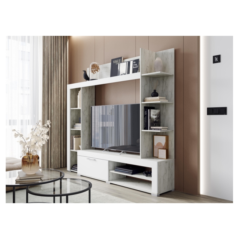 Готовая гостиная Касэль софт вайт / дуб крафт белый