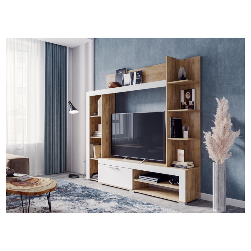 Готовая гостиная Касэль софт вайт / дуб крафт золото