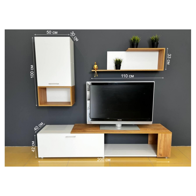 Готовая гостиная Одди белый / дуб золотой