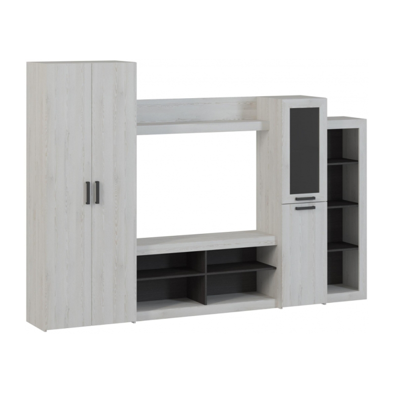 Готовая гостиная Огюст 4 сосна белая лофт / венге