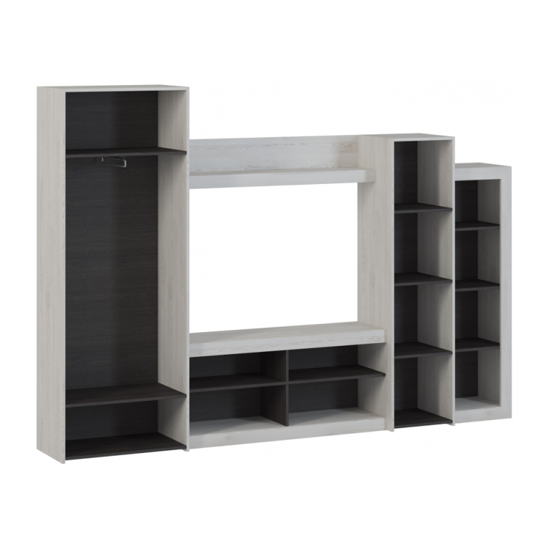 Готовая гостиная Огюст 4 сосна белая лофт / венге