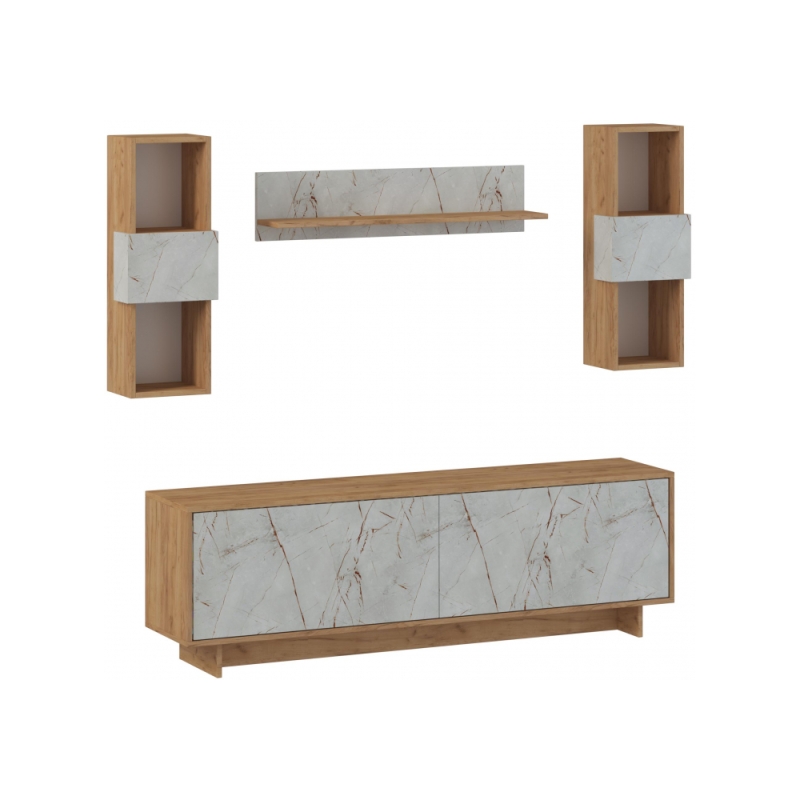 Готовая гостиная Огюст Мини дуб золотой / каспий светлый