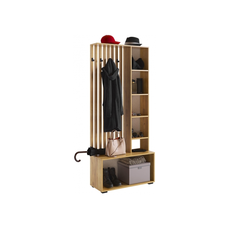 Готовая прихожая Бери дуб крафт золотой / белое дерево