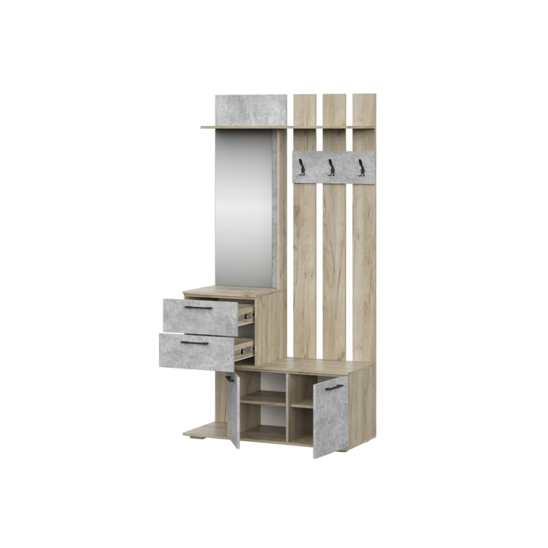 Готовая прихожая Вальс ВШ-1 дуб крафт серый / бетонный камень